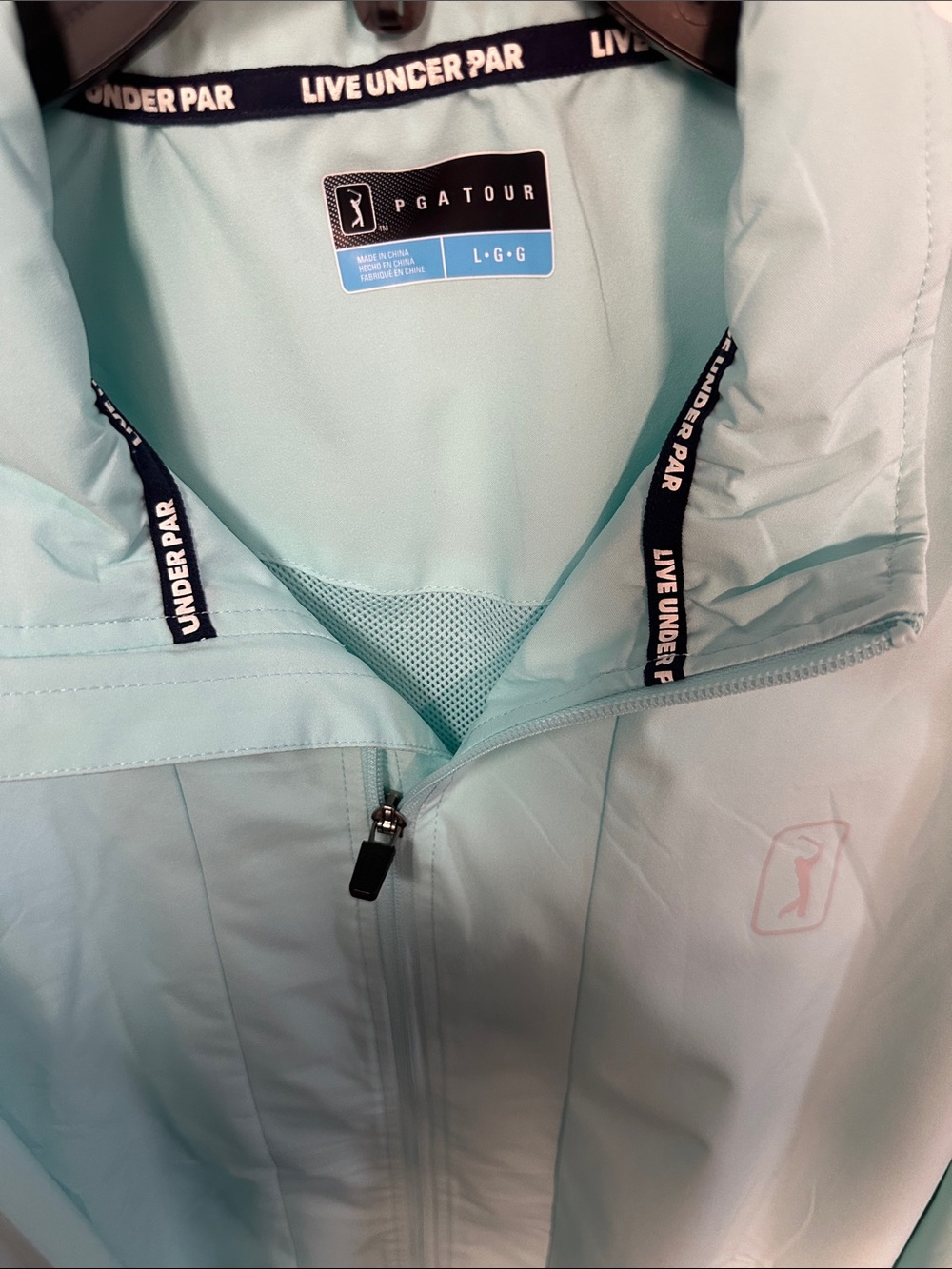 PGA TOUR Men's Mint Green Full-Zip Windbreaker size L - Picture 2 of 5